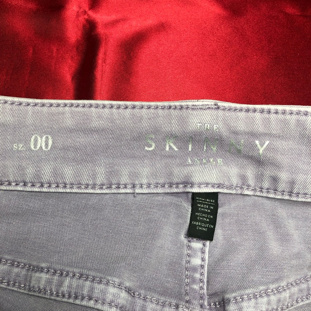 White House Black Market (WHBM) Purple Denim Skinny Ankle - Picture 6 of 7